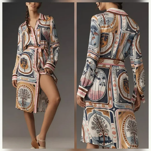 chinese dress ladies Cerrado Stamps Cream Short Sleeve Mini Dress – Chic Streets main image 1